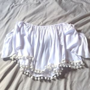 NWOT Khush Off Shoulder White Cropped Top